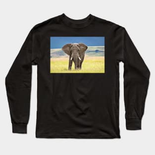 African Elephant: Photo + Digital Art Design Long Sleeve T-Shirt